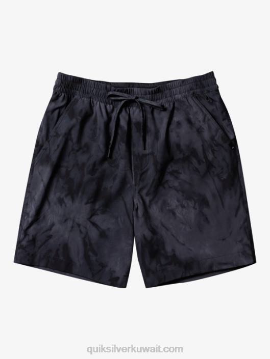 تايجر طباعة 18 شورت برمائي Quiksilver رجال 6800101 أسود