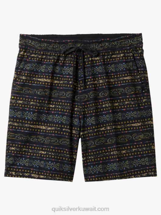 تايجر طباعة 18 شورت برمائي Quiksilver رجال 6800102 أسود