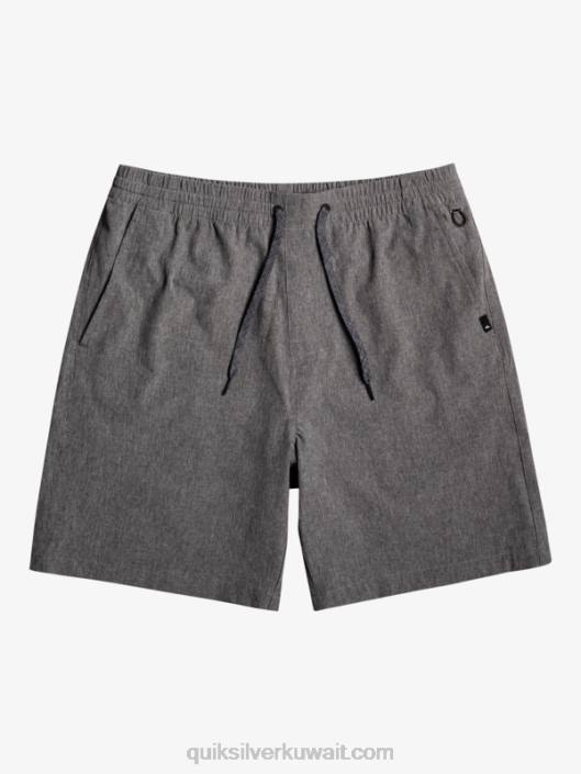 شورت هيذر البرمائيات المرنة 18 الهجين Quiksilver رجال 68001664 أسود