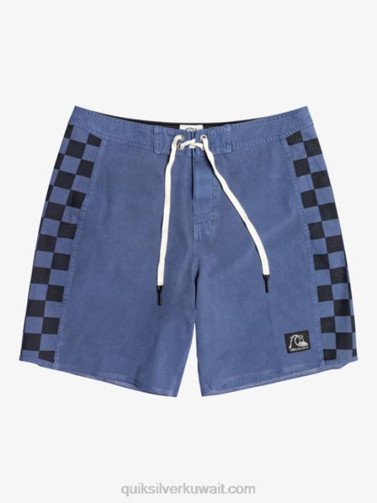18 شورت مغسول من القنب الأصلي Quiksilver رجال 68001670 بليزر كحلي