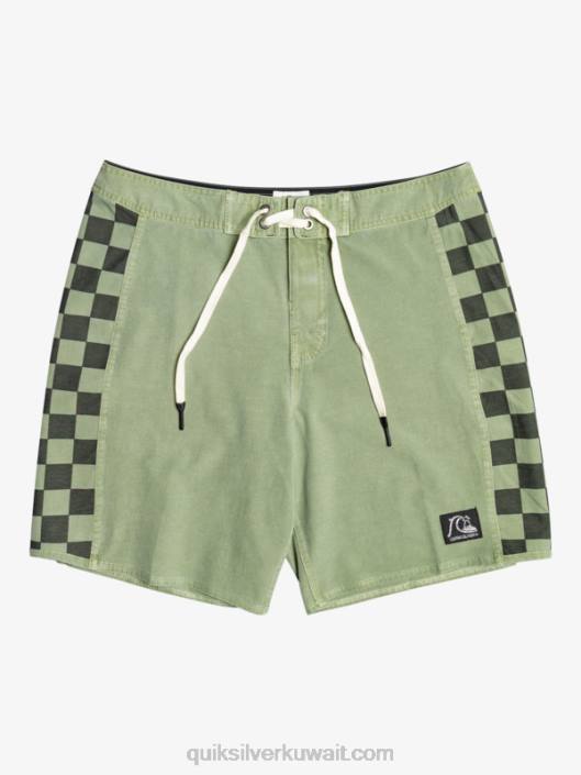 18 شورت مغسول من القنب الأصلي Quiksilver رجال 68001672 زعتر