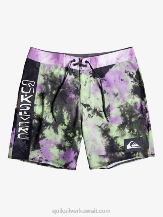 سيرفيسيلك أسيد غسيل 18 شورت Quiksilver رجال 68001745 اليشم الجير