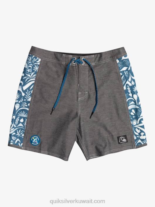 18 شورت من قماش القنب الأصلي Quiksilver رجال 68001823 خافيير مينديزابال - أسود