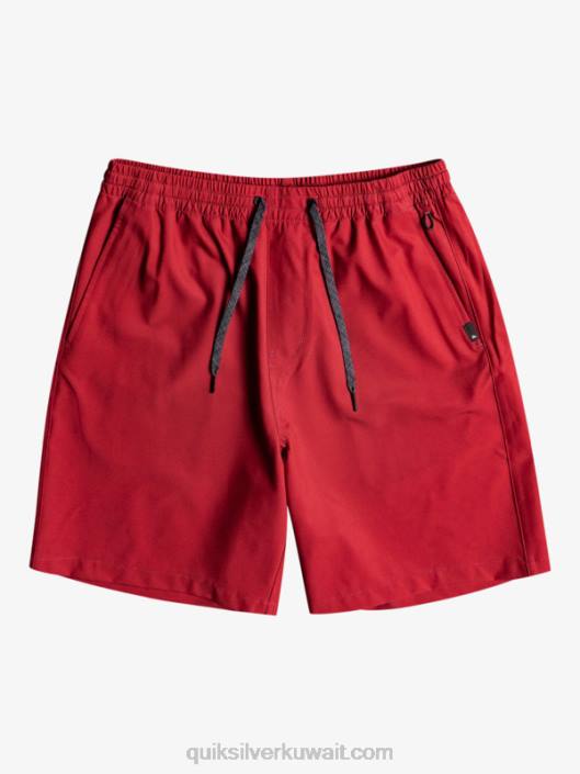 شورت محيطي مرن 18 برمائي Quiksilver رجال 6800350 نبيذ روبي