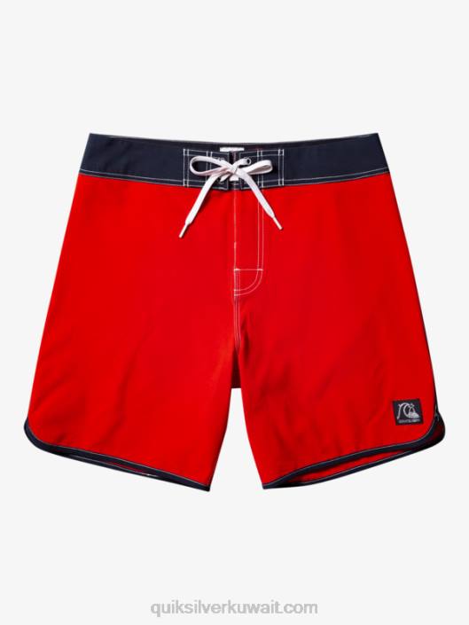 الأصلي الإسكالوب 18 بوردشورت Quiksilver رجال 680087 أحمر شديد الخطورة