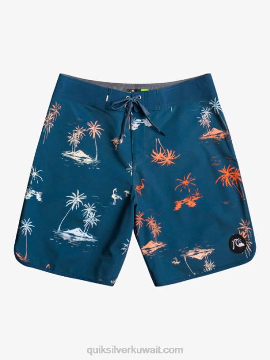 شورت تصفح سيلك اسكالوب 19 Quiksilver رجال 68001492 خزف أزرق