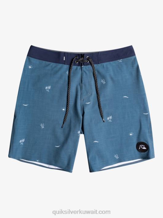 حرير الأمواج متباعدًا 19 شورتًا Quiksilver رجال 68001811 شارة زرقاء