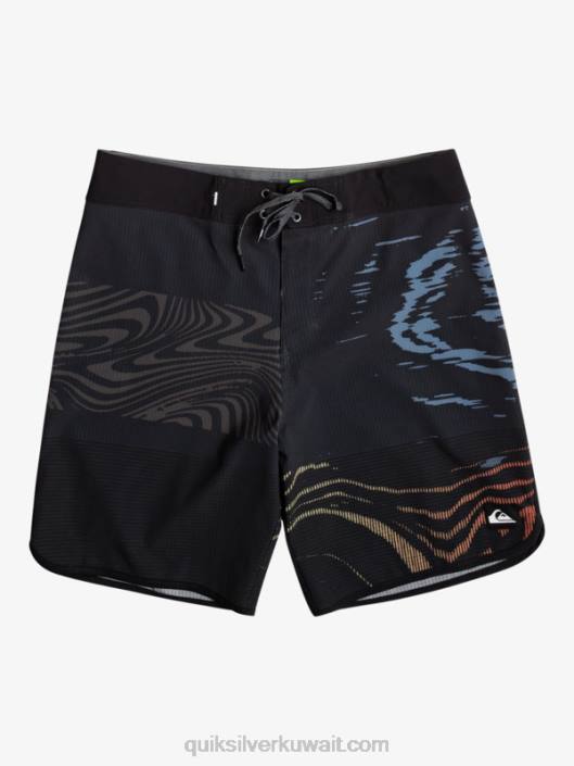 هايلايت اسكالوب 19 شورت Quiksilver رجال 680019 أسود