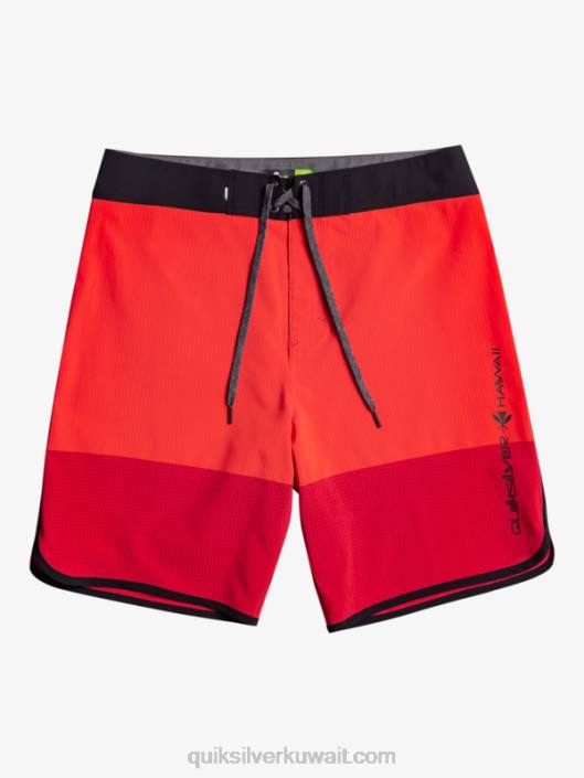 هايلايت اسكالوب 19 شورت Quiksilver رجال 680032 أحمر شديد الخطورة
