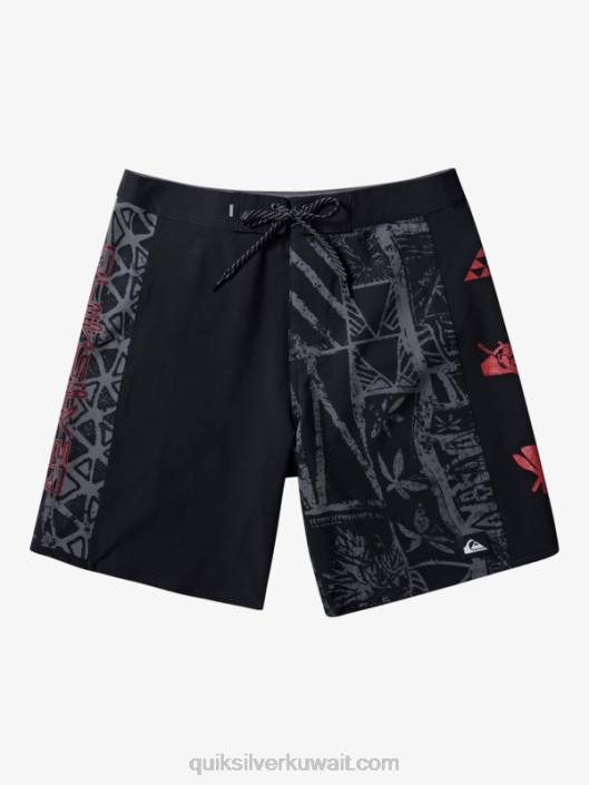 شورت هاواي قوس الأمواج من الحرير 19 Quiksilver رجال 6800637 أسود