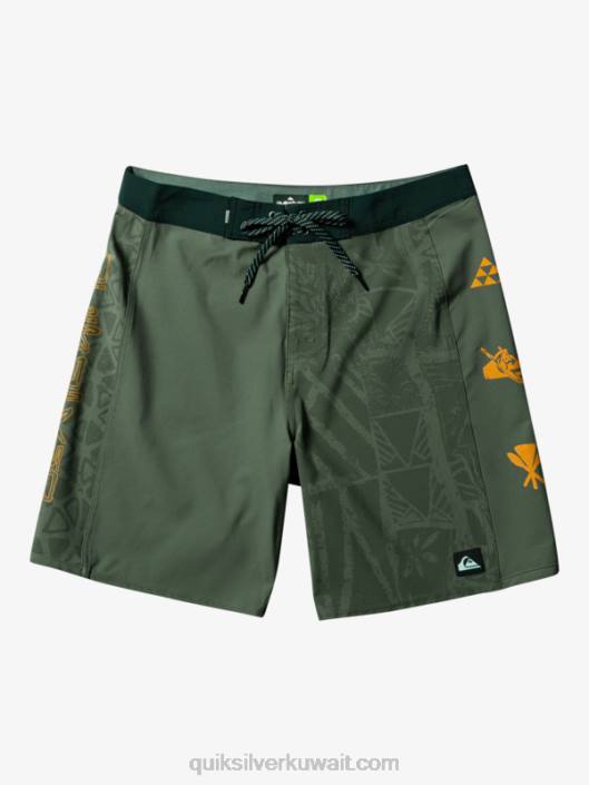 شورت هاواي قوس الأمواج من الحرير 19 Quiksilver رجال 6800638 زعتر