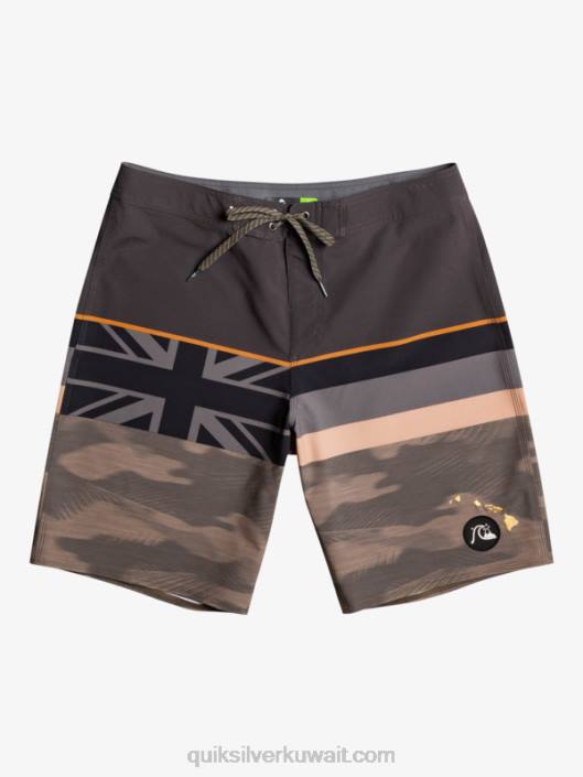 شورت متعرج مخطط باهت 20 لوح Quiksilver رجال 68001603 ورق العنب