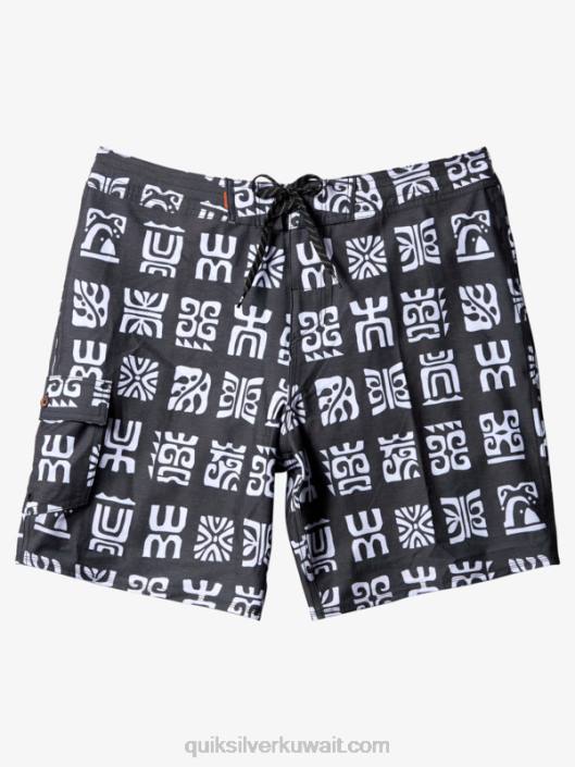 شورت بقنوات مائية 20 بورد شورت Quiksilver رجال 6800640 مجذاف قناة سوداء BS