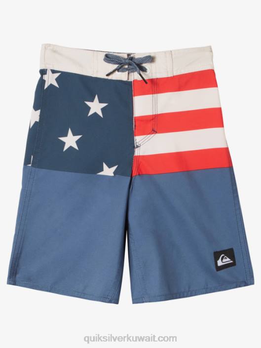 2-7 شورت مقسم كل يوم 14 لوح Quiksilver أولاد 68001894 منتصف الليل البحرية