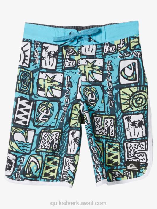 2-7 سكالوب 14 شورت Quiksilver أولاد 68001920 النهر الأزرق