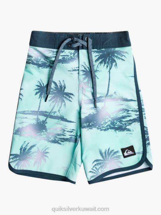 2-7 سكالوب سكالوب 14 شورت Quiksilver أولاد 68002039 زجاج الشاطئ
