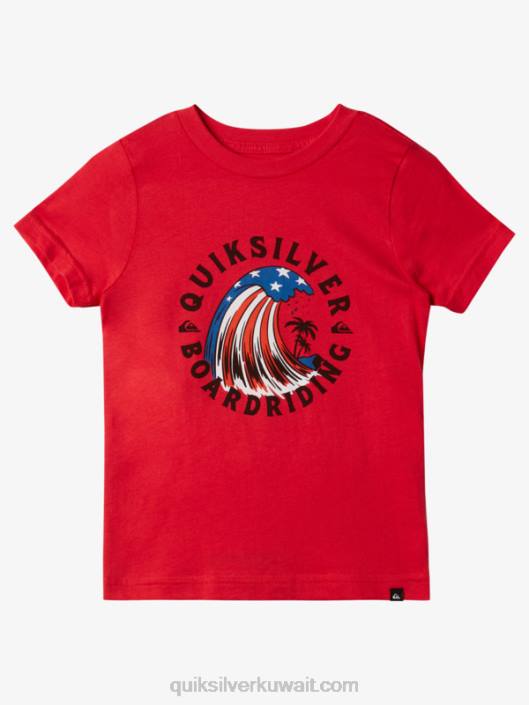 2-7 بيت الموج تي شيرت Quiksilver أولاد 68001930 أحمر شديد الخطورة
