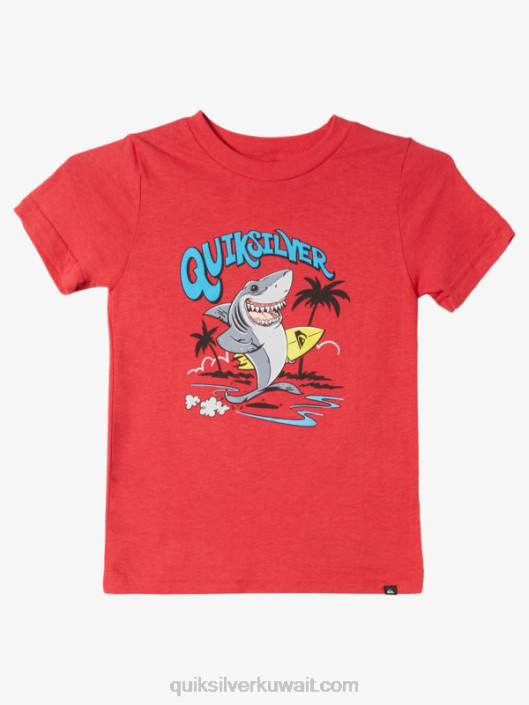 2-7 تي شيرت مغسول Quiksilver أولاد 68001968 أحمر شديد الخطورة