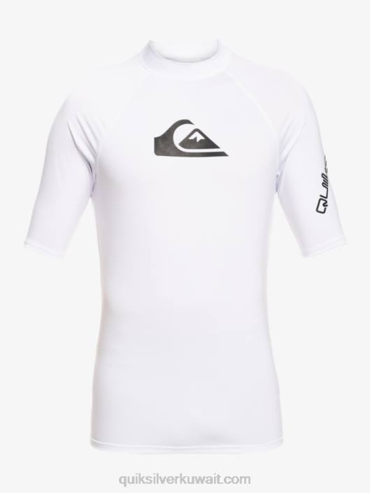 2-7 جميع الأوقات قصيرة الأكمام upf 50 rashguard Quiksilver أولاد 68002126 أبيض