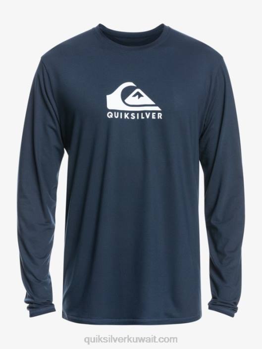 تي شيرت متين طويل الأكمام يصل إلى 50 متزلجًا Quiksilver رجال 68001582 بليزر كحلي