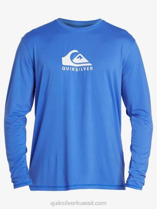تي شيرت متين طويل الأكمام يصل إلى 50 متزلجًا Quiksilver رجال 68001584 الأزرق المبهر