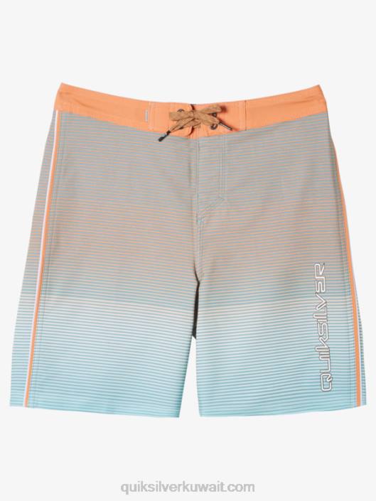 8-16 شورت ضخم من حرير الأمواج 17 لوح Quiksilver أولاد 68001908 النقش الأزرق