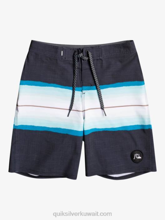 8-16 لون راتنج الأمواج 17 شورت Quiksilver أولاد 68002301 أسود