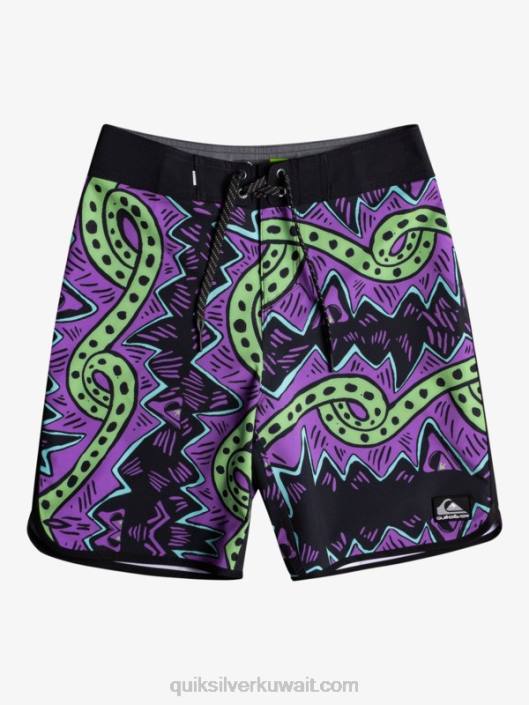 8-16 رمي الأمواج 17 شورت Quiksilver أولاد 68002329 أسود
