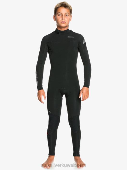 8-16 4/3 جلسات يومية بذلة سحاب خلفي Quiksilver أولاد 68002225 أسود