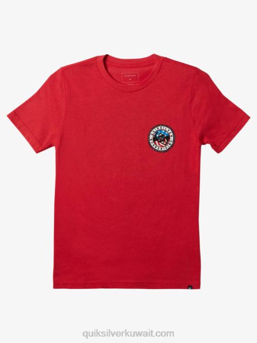 8-16 تي شيرت مرح صيفي Quiksilver أولاد 68001942 أحمر شديد الخطورة