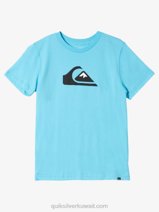 تي شيرت بشعار 8-16 شركات Quiksilver أولاد 68001962 النهر الأزرق