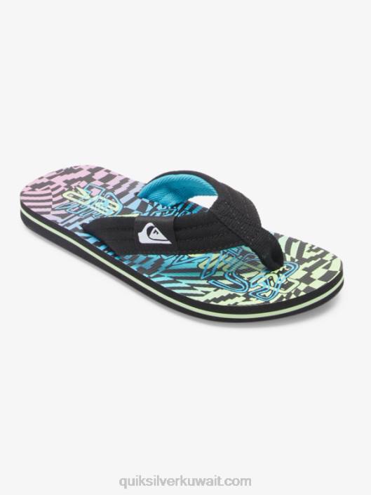 8-16 صندل ملوكاي ليباك Quiksilver أولاد 68001990 أسود / وردي / أزرق
