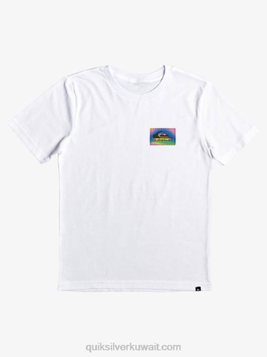 8-16 لون يتدفق تي شيرت Quiksilver أولاد 68002172 أبيض