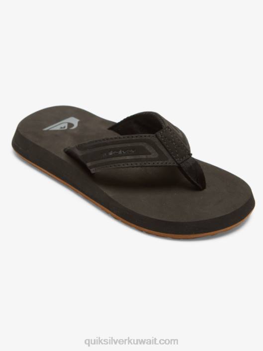 8-16 الصنادل القرد وجع الأساسية Quiksilver أولاد 68002181 أسود