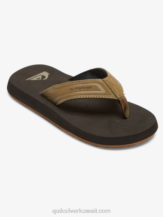 8-16 الصنادل القرد وجع الأساسية Quiksilver أولاد 68002182 تان 1
