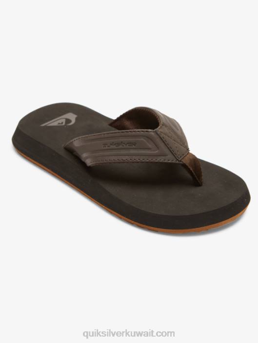 8-16 الصنادل القرد وجع الأساسية Quiksilver أولاد 68002183 البني 1