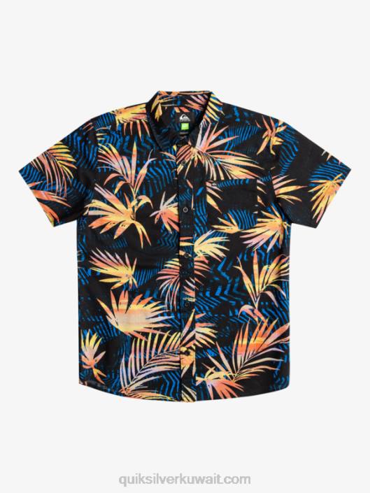 8-16 قميص ممزق قصير الأكمام Quiksilver أولاد 68002196 تمزق أسود