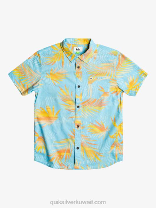 8-16 قميص ممزق قصير الأكمام Quiksilver أولاد 68002197 تمزق السماء الزرقاء