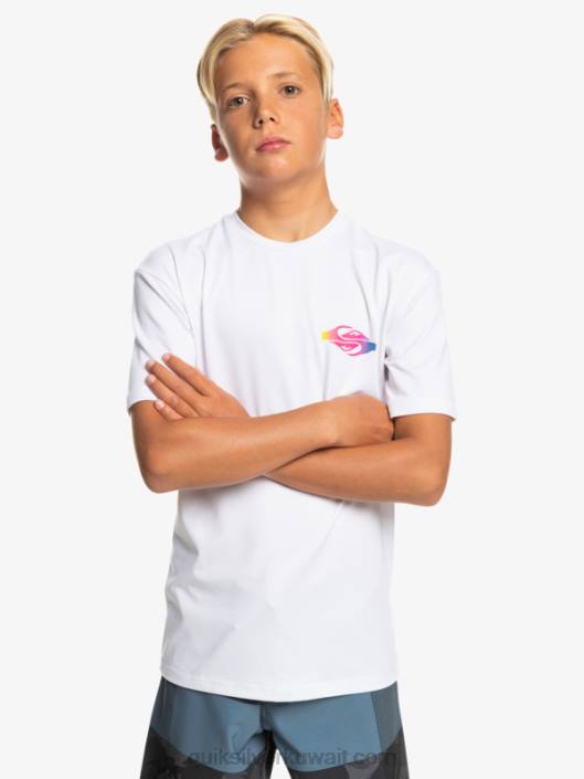 تي شيرت راديكالي 8-16 لركوب الأمواج UPF 50 Quiksilver أولاد 68002010 أبيض