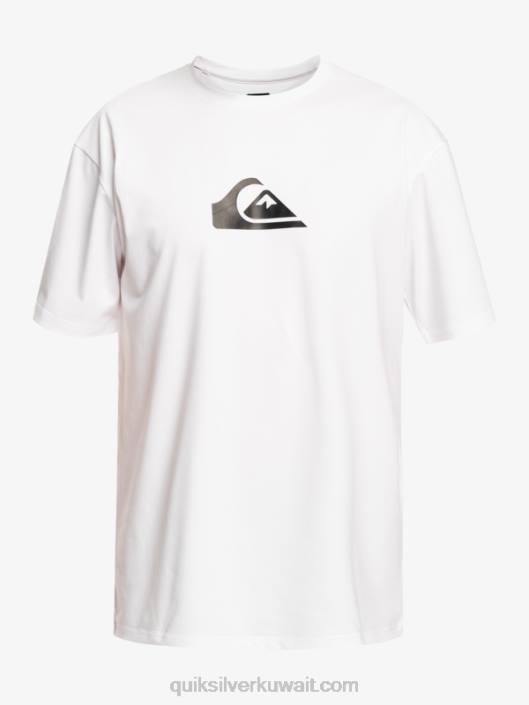 تي شيرت 8-16 خط صلب قصير الأكمام upf 50 تصفح Quiksilver أولاد 68002132 أبيض