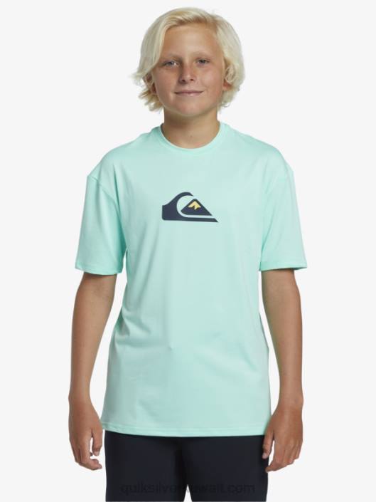 تي شيرت 8-16 خط صلب قصير الأكمام upf 50 تصفح Quiksilver أولاد 68002137 زجاج الشاطئ