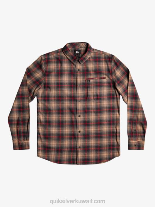 قميص كراموند سترتش كم طويل Quiksilver رجال 68001049 روبي النبيذ كراموند