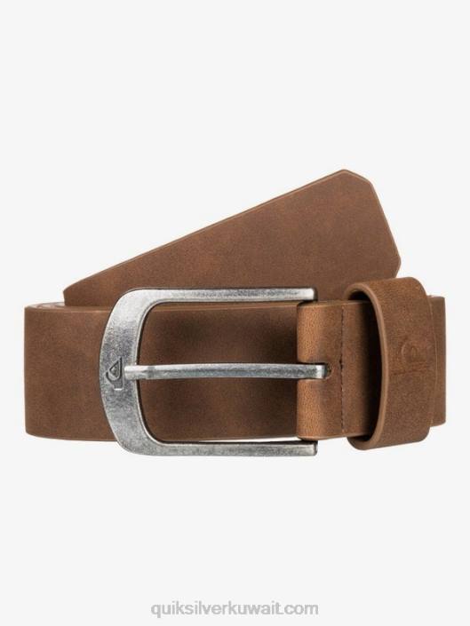 حزام جلد صناعي الشارع الرئيسي Quiksilver رجال 68001096 شوكولاتة