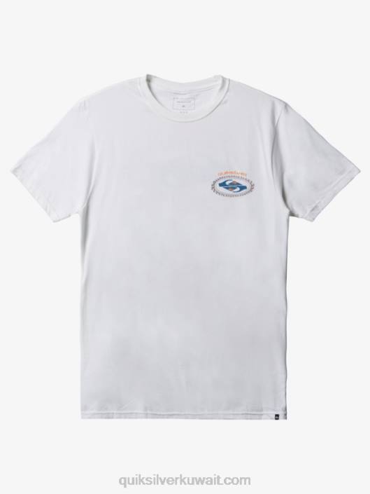 تي شيرت الجلد الثاني Quiksilver رجال 68001152 أبيض