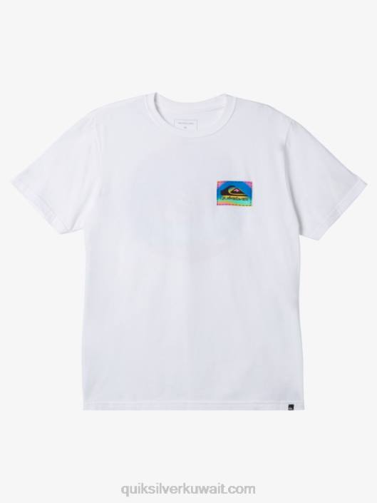تي شيرت بلون التدفق Quiksilver رجال 68001205 أبيض