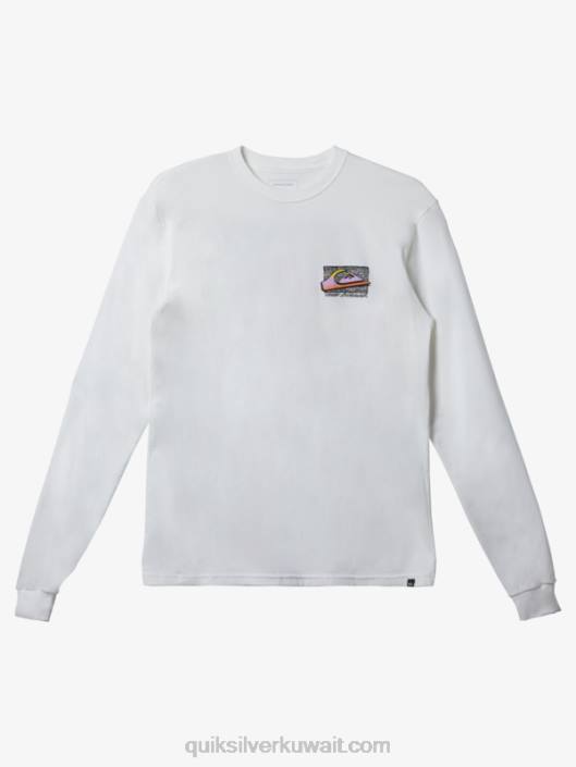 الرجعية تتلاشى تي شيرت Quiksilver رجال 68001214 أبيض