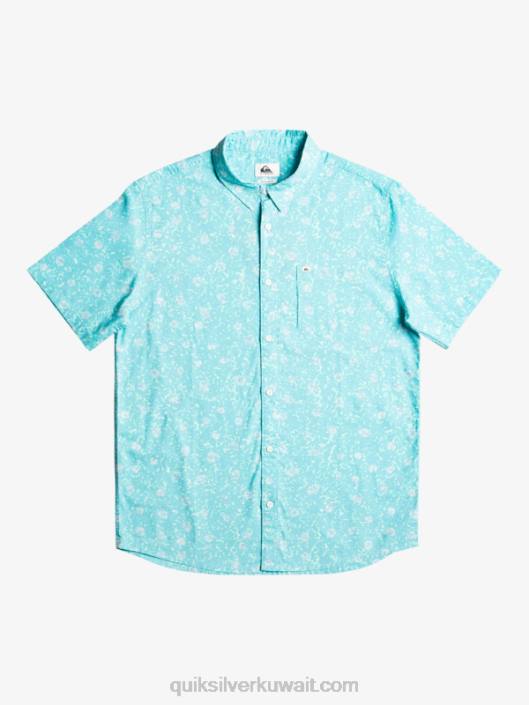 قميص قصير الأكمام زغب يانع Quiksilver رجال 68001230 السماء الزرقاء الزغب يانع
