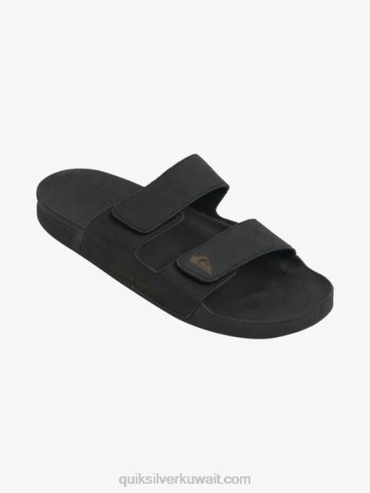 صندل جلد ريفي مزدوج ضبط Quiksilver رجال 68001286 أسود