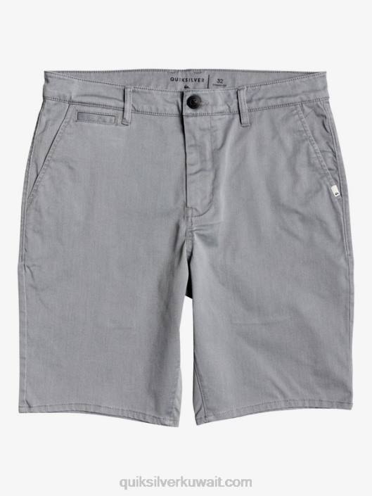 شورت جيب تشينو قابل للتمدد من كل يوم Quiksilver رجال 68001312 هيذر رمادي فاتح