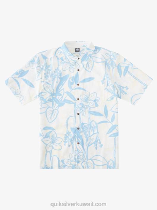 رجل الماء فضفاض طرق قميص هاواي Quiksilver رجال 68001327 طرق فضفاضة بيضاء